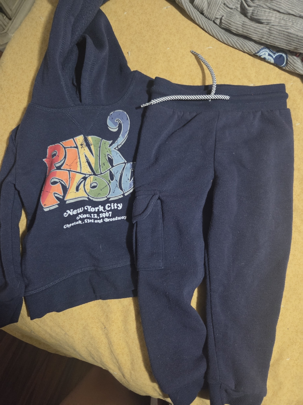 Pink Floyd Kids Navy Sweatpants & Hoodie Set with Rainbow Logo